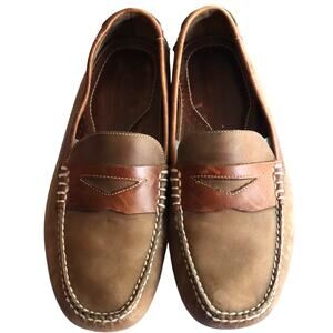 Bass Mike Driving Penny Loafers Men 10.5 M Black Leather Slip On Moc Shoe Preppy